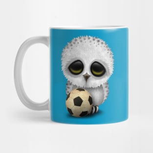 Cute Baby Owl With Football Soccer Ball Mug